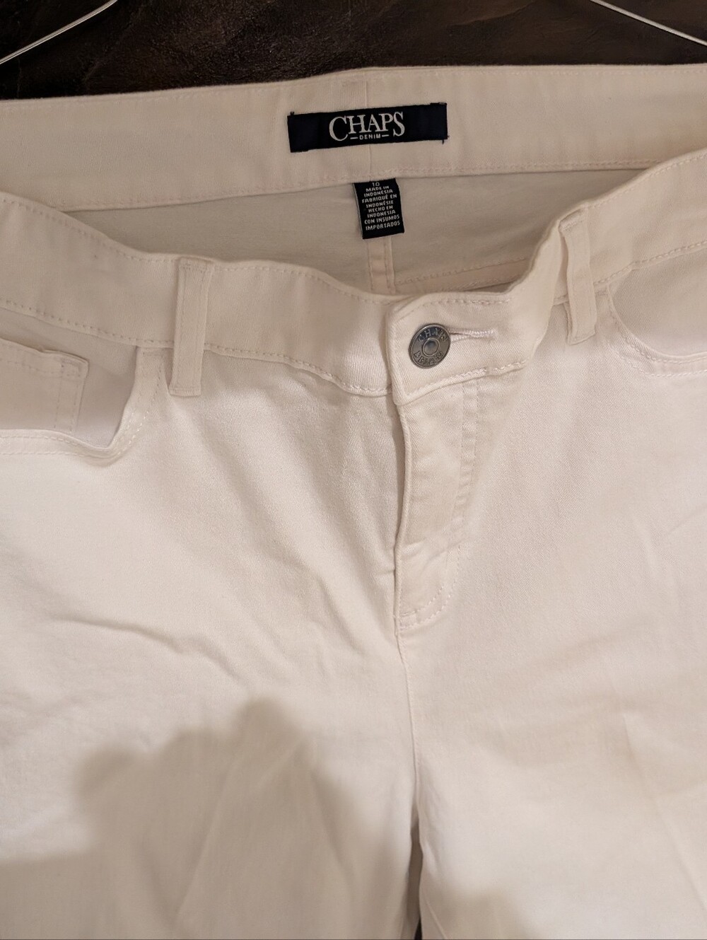 Chaps White Women's Capri Jeans - Classic Stretch Capri Size 10 - Picture 6 of 13